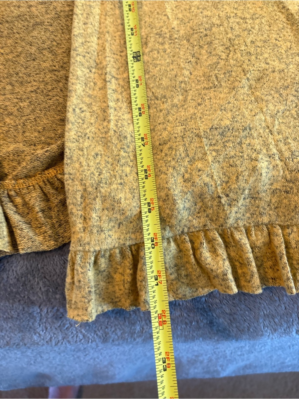 Mustard Ruffle Hem Open Front Cardigan Size M - Picture 3 of 13